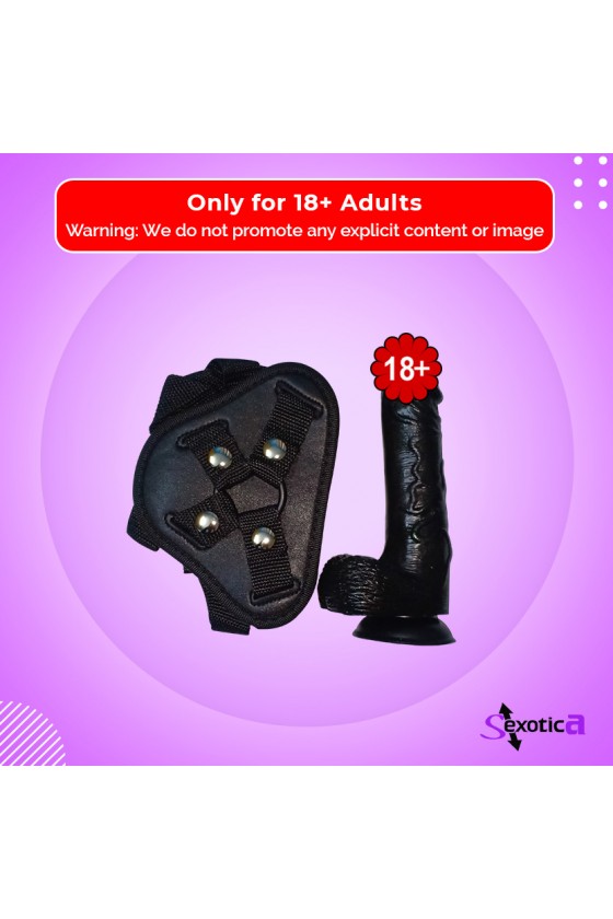 Strap On Dildo Harness with Big Black Dildo Vibrator SO-027